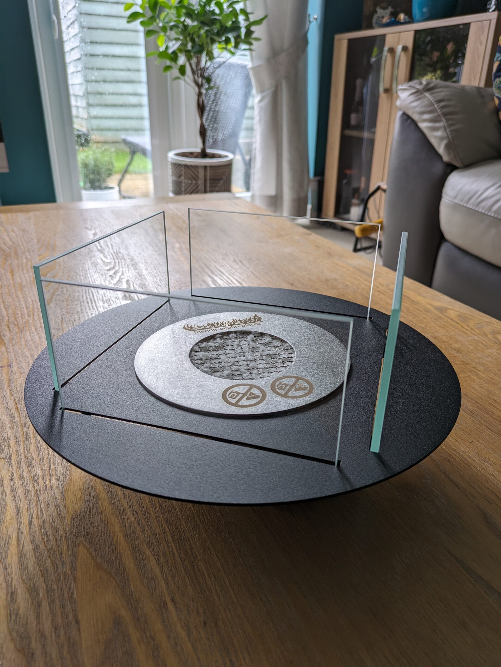 DIY Round Bioethanol Fireplace Burner Insert 270mm Black - Image 2
