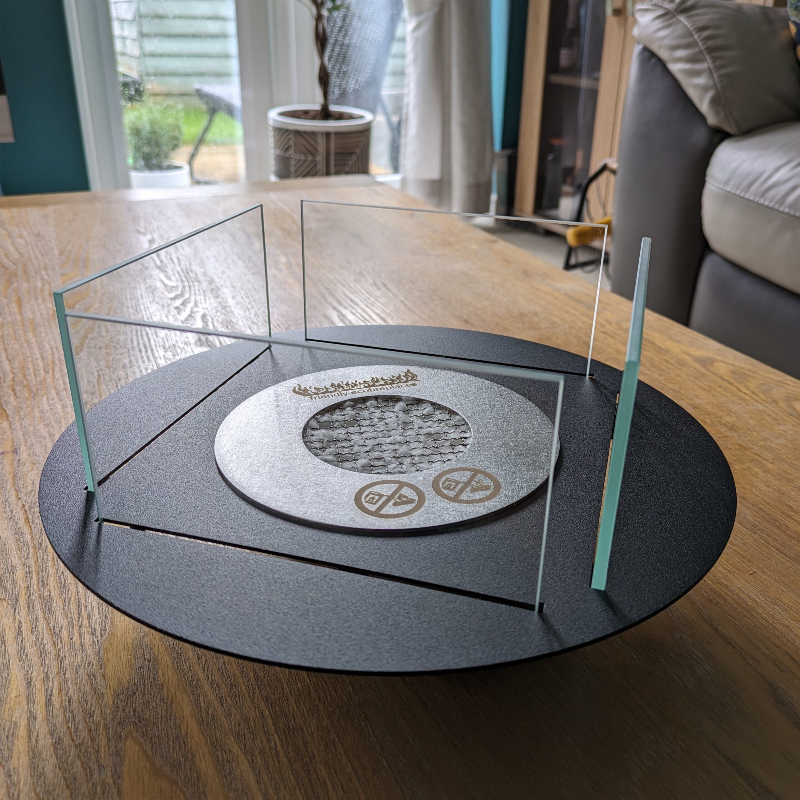 DIY Round Bioethanol Fireplace Burner Insert 270mm Black
