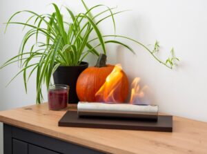 Bio ethanol freestanding tabletop fireplace burner with wool insert - BROWN - Image 4
