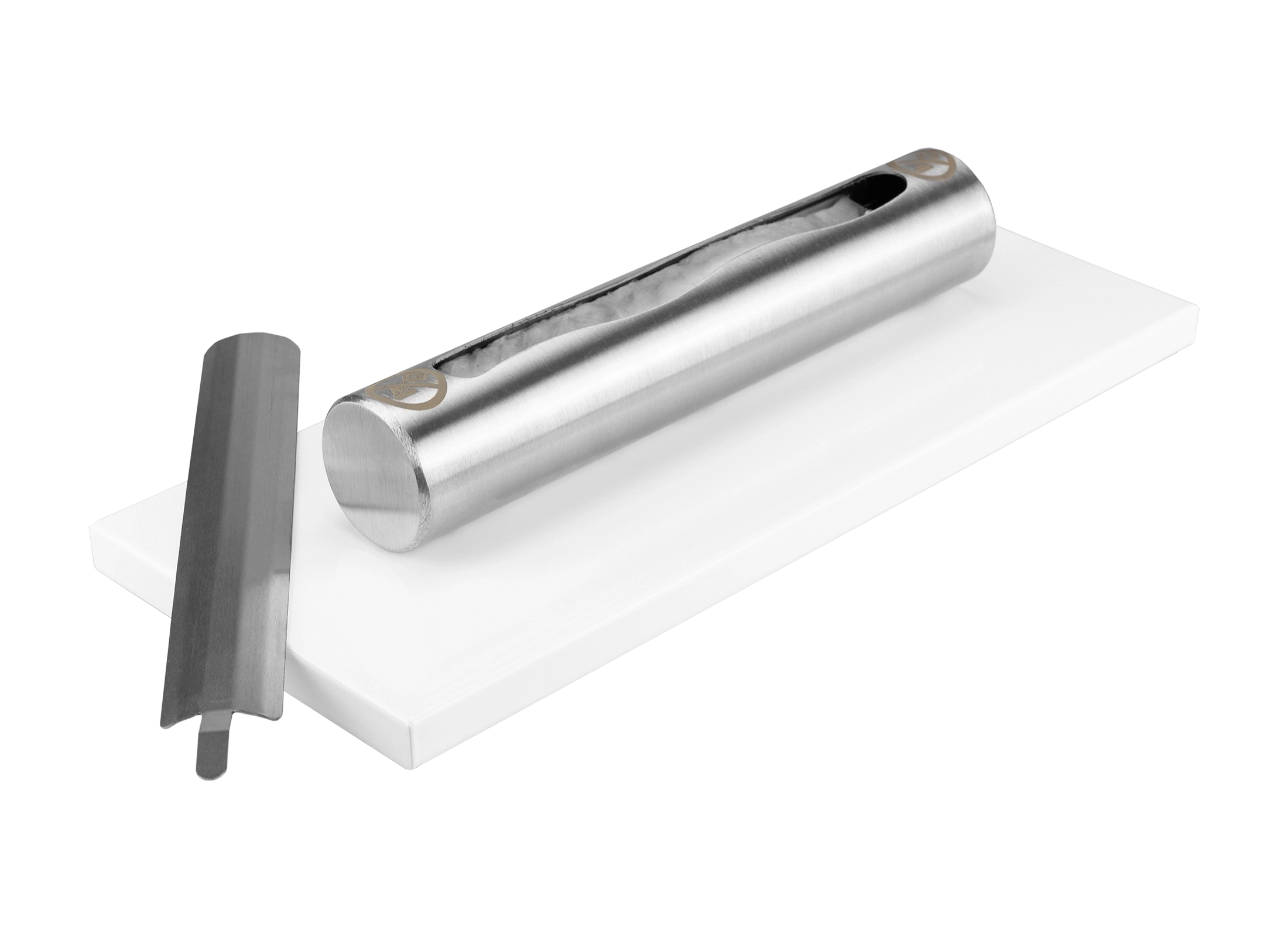 Bio ethanol freestanding tabletop fireplace Stainless - WHITE GLOSS