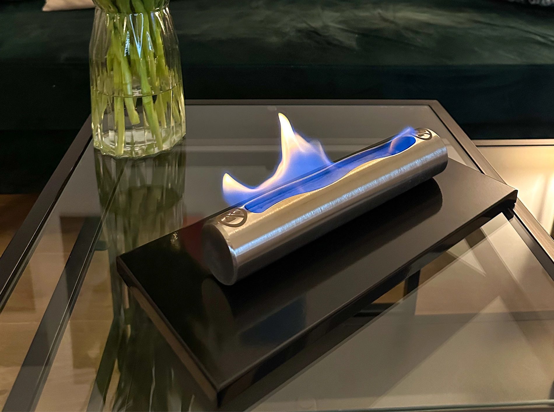 Bio ethanol freestanding tabletop fireplace Stainless - BLACK GLOSS - Image 2