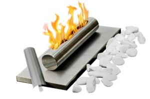 Bio ethanol freestanding tabletop fireplace burner with wool insert - STAINLESS INOX - Image 9