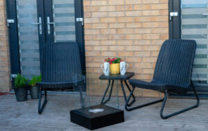 Bio ethanol large free-standing fireplace 1l burner 40cmx40cmx52cm SUNSET GARDEN BLACK - Image 5