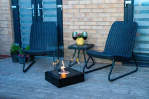 Bio ethanol large free-standing fireplace 1l burner 40cmx40cmx52cm SUNSET GARDEN BLACK - Image 3