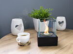 Bio ethanol freestanding tabletop fireplace burner with wool insert - SMART BLACK