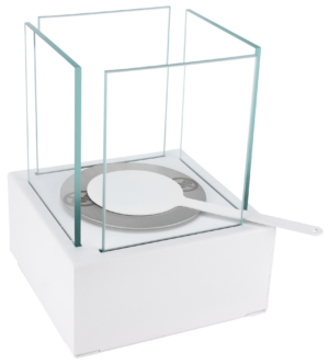 Bio ethanol freestanding tabletop fireplace burner with wool insert - SMART WHITE - Image 3
