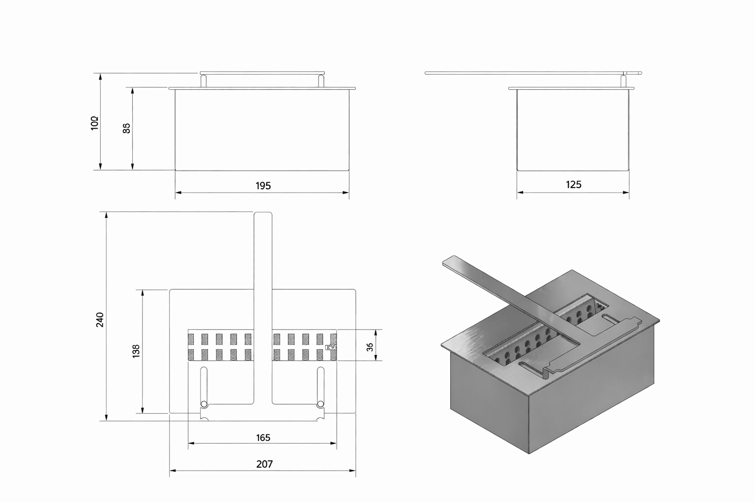 DIY BIO-fireplace burner insert 1l adjustable lid with ceramic wool TUV - Image 2